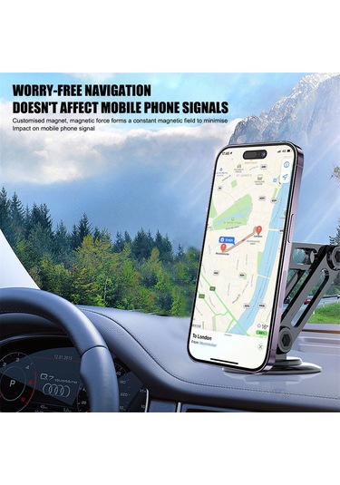 Samdoo 2024 Yeni Araç İçi Manyetik Telefon Tutucu - 360 Dönebilir, Güçlü Yapışkan, Gül Altın Renk Diğer