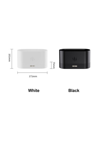 Moveevo Beyaz Ev Odası Ofis Kullanıma Uygun 180ml Buhar Saçıran Ateş Efekti Fons Lambalı Nemlendirici 701 Modeli