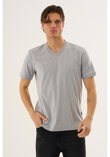 Alexander Gardi V Yaka Basic T-shirt Gri