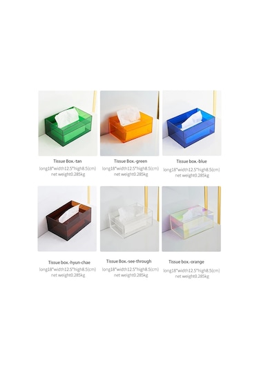 Vazo Mavi 1-modern Akrilik Doku Kutusu Şeffaf Moda Peçete Tutucu Ev Dekorasyon Oturma Ofis Odası Masa Dekoru Aksesuarları Dekoratif Kutu