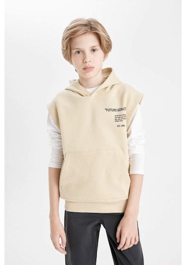 DeFacto Erkek Çocuk Baskılı Kapüşonlu Süveter D0984A824AUBG31