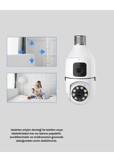 Ampul Tipi Wifi Kamera 2mp Lensli Full Hd Görüntü Ve Akıllı Harek