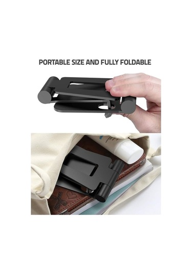 Sandwich Alüminyum Z20 Ev & Masaüstü Telefon/tablet Tutucu: 270 Döner, Çift Katlanabilir, Hafif, Dayanıklı, Gümüş Renk