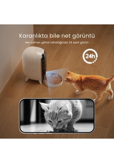Petfit Meow Pure 3l Wi-fi Kameralı Akıllı Otomatik Kedi Köpek Mama Kabı Besleme Ünitesi Sesli Komut+çelik Kase+app Kontrol
