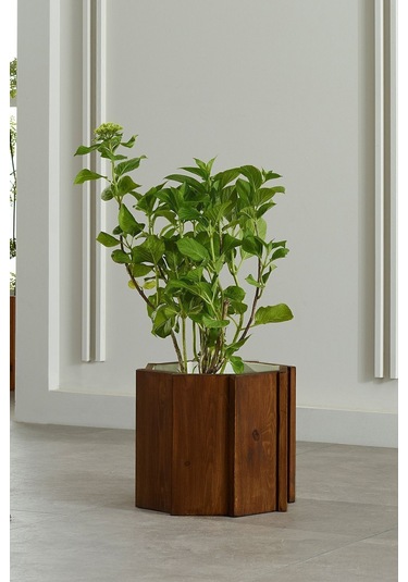 Halohope El Yapımı Doğal Ahşap Büyük Dekoratif Modern Kaliteli Bahçe Balkon Saksı Saksılık Stant Çiçeklik