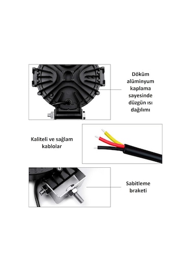 3Modlu Kombo 51w Siyah Yuvarlak Off Road Çalışma Tekne Lambası