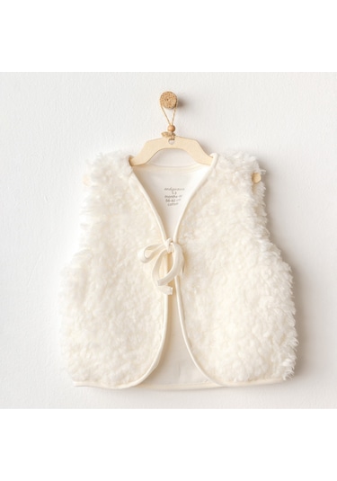 Andywawa Vest Plush Basic Bebek Yelek Ac25254 Ekru