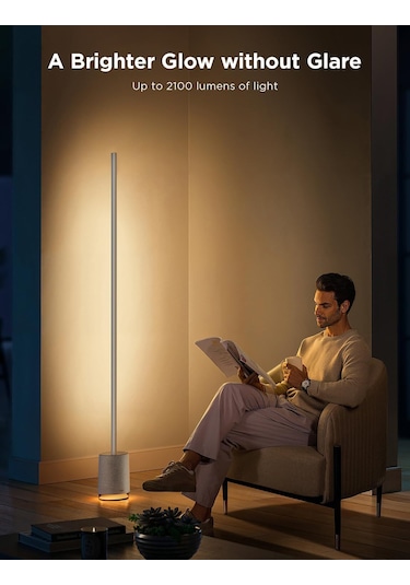 Govee Lyra PRO RGBICWW Köşe Lambası H6079382 BT Hoparlörlü 2100 Lümen Alexa Google Asst. Destekli Gri