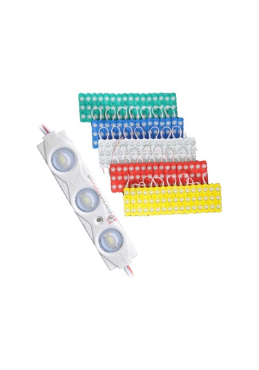 12 Volt Amber (Sarı) 1,5 Watt 3 lü Lensli 2835 Reklamcı Modül (10