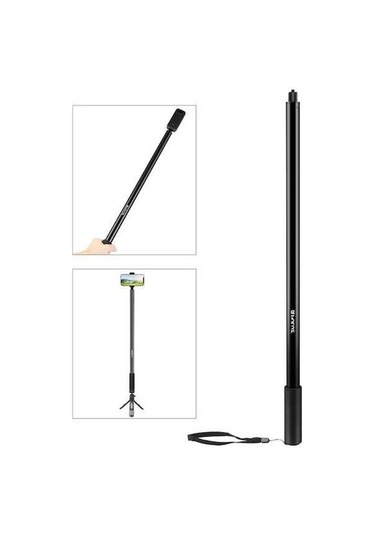 Tongxida Puluz 3m Metal Selfie Çubuğu Insta360 One Rs / X2 / X3 / X4 Siyah