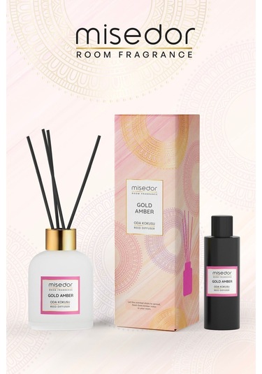 Misedor Gold Amber Çubuklu Oda Kokusu 120 ML + Oda Spreyi 330 ML