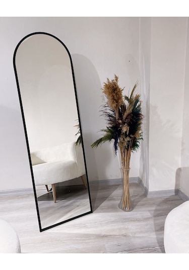 Siyah Oval Ayaklı Boy Aynası 50x160 Siyah