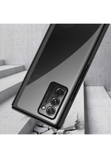 Galaxy Z Fold 2 Kilif Zore Kipta Metal Görünümlü Ince Kilif 529426557