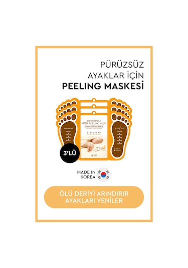 Mjcare Miracle Foot Peeling Pack - Mjcare Çorap Tipi Ayak Peeling Maskesi 3'lü