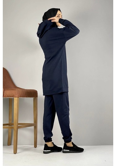 Moda Çizgi Tesettür Takım Lacivert