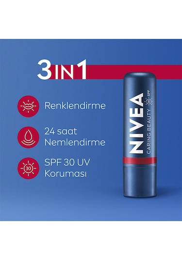 Nivea Renkli Dudak Bakım Kremi ve Yanak Balmı SPF30 Red