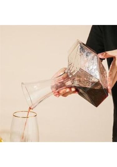 1 Adet Moda Ev Eğimli Ağız Dekanter Şarap Konteyner Mutfak Bar