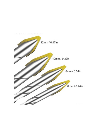 Youtek 4'lü Karbür Matkap Ucu Seti, Pervane Işlemli, Cam Ve Seramik İçin Hassas Delme, Uzun Ömürlü Ve Dayanıklı