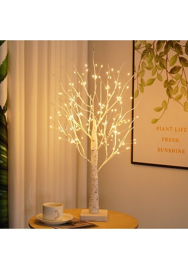 Mufunye 60cm 144led Işıklı Ağaç, Usb Ve Pil İle Çalışır, Zamanlama Ve Sürekli Işık Özelliği, Noel Ve Paskalya İç Mekan Dekorasyonu, Sıcak Işık Diğer