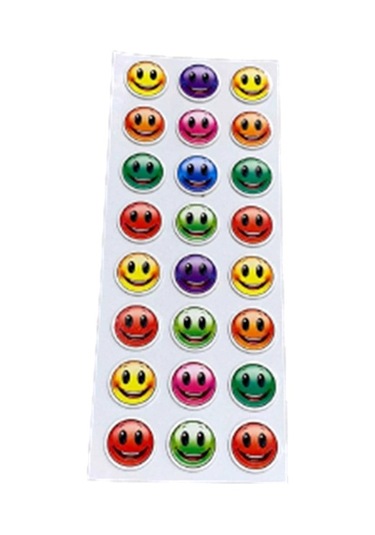 Ticon Puffy Sticker Gülen Yüz Renkli - 3 Adet