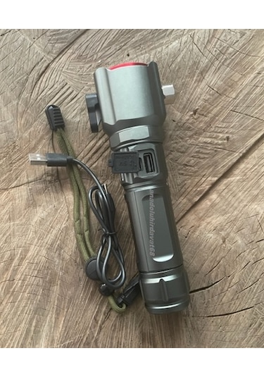 Gld 218 Pro El Feneri Şarjlı Lamba Projektör Uzun Menzilli Çekiç Kamp Feneri Siyah