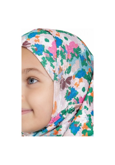 Zümrüt Pratik Hazır Geçmeli Genç Tesettür Bone Jakar Desenli Pileli Kendinden Boneli 2407 37 Zümrüt