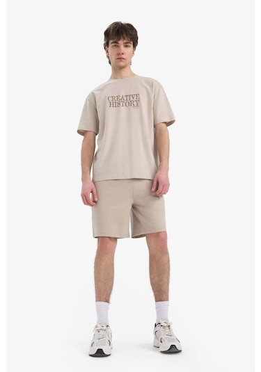 Defacto Beli Bağcıklı Dar Paça Şort E5843ax25smbg170 Bej