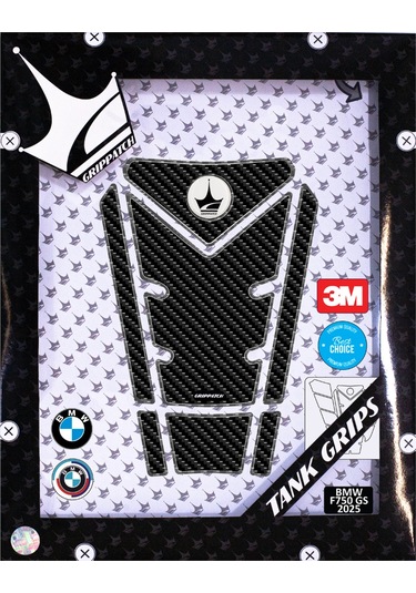 Bmw F750 Gs 2025 İle Uyumlu Kaydırmaz 6d Karbon 19 Parça Tank Pad Seti Gc69 KARBON