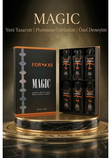 Diyetix Forx5 Magıc Yeni Karışık Bitki Tozu Bitkisel Özlü Karışım 30 Şase Yenilenmiş Premium Kutu 90 G