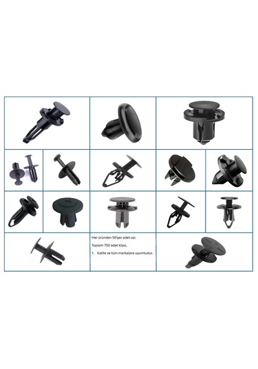 Mekanik Atölyeler İçin Klips Seti 750 Adet Kutu Hediyeli