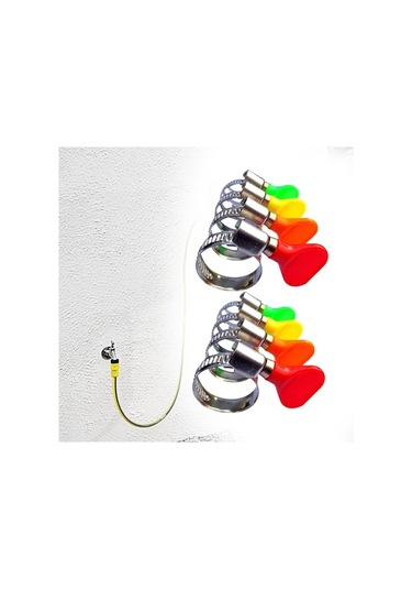 Flybuy Suntek 19-mm Paslanmaz Çelik Ayarlanabilir Bant Hortum Kelepçesi Seti 8 Adet