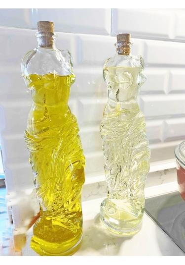2 Adet Venüs Yağdanlık - Kadın Figürlü Sirkelik Sosluk 180 Ml Çok Renkli