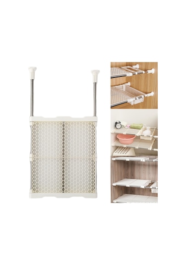 Homyl Dolap Gergi Rafı Katmanlı Organizatör 41cm-x-53-ila-80cm Beyaz Diğer