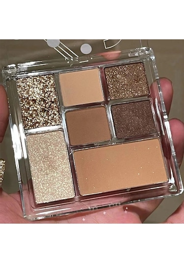 7 Renk Göz Farı Paleti İnci Mat Toprak Rengi Göz Farı Taşınabilir Parlak Uzun 16-earth Color 01