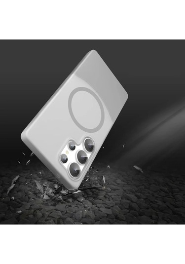 Samsung Galaxy Uyumlu S25 Ultra Kılıf Magsafe Şarj Kartlıklı Mıknatıslı Duble 1.7mm Kapak Kart Bölmeli Laci