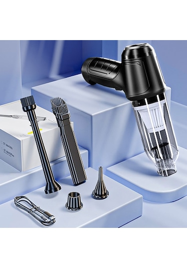 Cbtx Suıtu St-6645 Yüksek Güçlü Araba Ev El Süpürgesi Kablosuz Şarj Edilebilir Abs Elektrikli Süpürge - Siyah