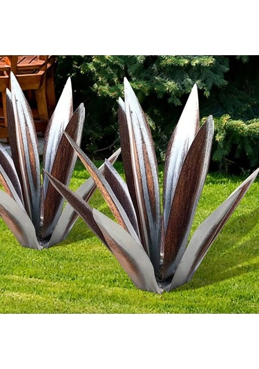 Trendooze Homyl Yapay Yılan Agave Bitki Ofis Dekorasyon Gümüş-27cm