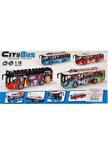 Ctoys Ses Ve Işıklı Oyuncak Şehir Otobüsü A1119-13 Mavi
