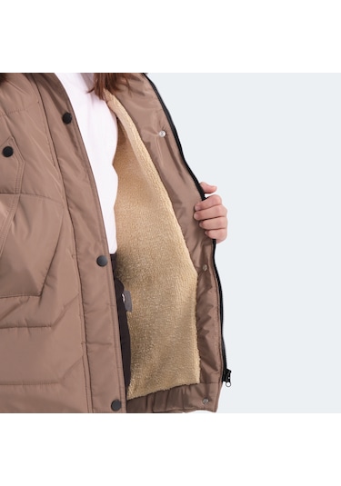 Slazenger CAMRON Çocuk Kapüşonlu Bej Mont & Kaban