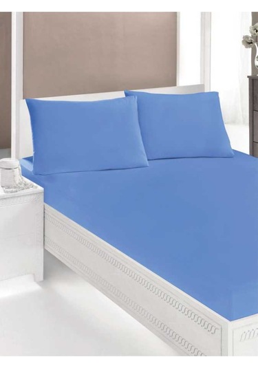 120 Lik Penye Lastikli Çarşaf 120 200 Cm Mavi Mavi