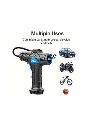 Xuweiwei Mavi 2000mah Taşınabilir Araba Motosiklet Lastik Şişirme Pompası El Tipi Akıllı Şarjlı