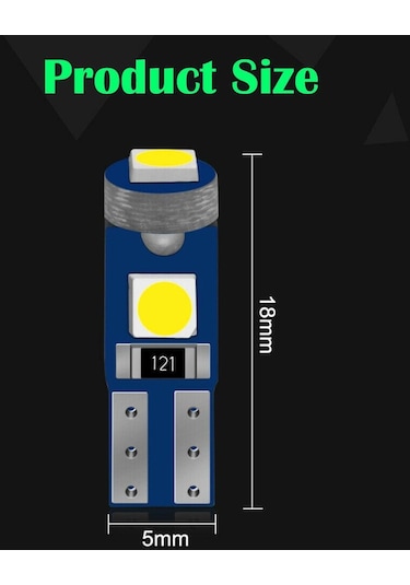 Beyaz 10 Adet T5 Led Ampul W3w W1.2w Led Canbus Araba İç Aydınlatma Pano Isınma Göstergesi Kama Otomatik Gösterge Lambası 12 V