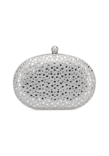 Guja 25kc1288 Kadın Taşlı Kutu Abiye Çanta Gümüş Gümüş