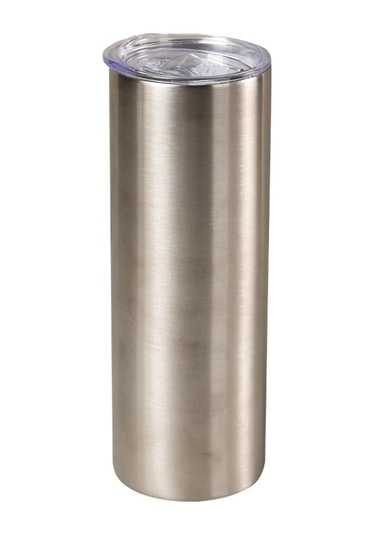 20oz Çift Katmanlı 304 Paslanmaz Çelik Araba Düz Termos Bardak Doğal Renk