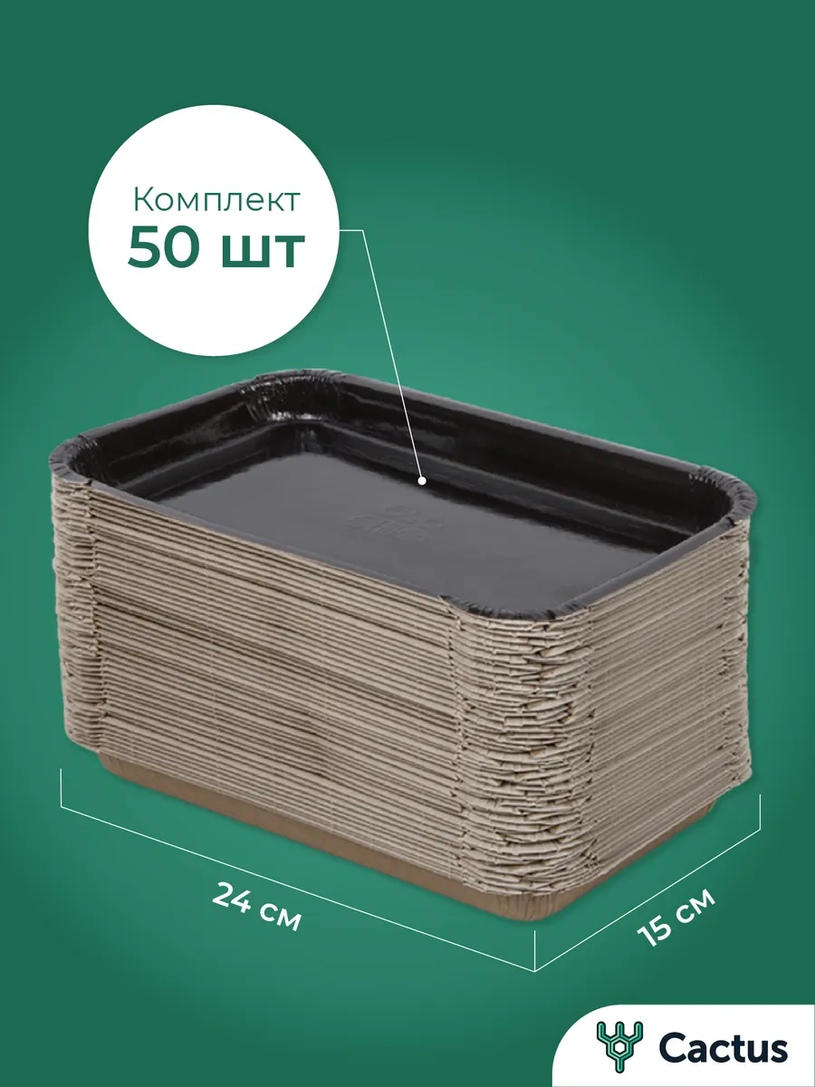 Cactus Tek Kullanımlık Tabaklar Parti Seti 50 Parçalı 287720180 Siyah