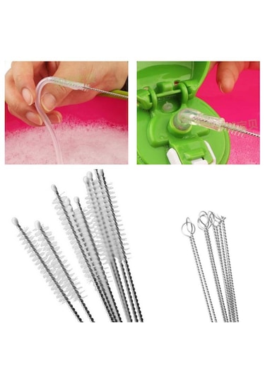 Bebek Kılavuz Fırçası Paslanmaz Çelik Şişe Saman Fırçası Temizleme Güvenliği