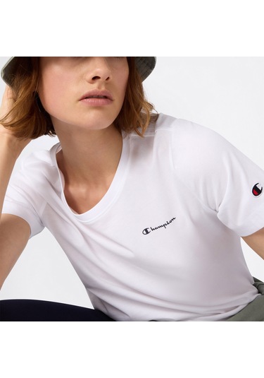 Champion Ss Regular Fit Kadın Beyaz T-shirt 118408 2800324