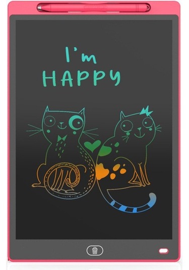 Mufunye Lcd Yazı Tableti, 8,5 İnç Elektronik Beyaz Tahta, Orta Boy Kalem Kırmızı Kırmızı