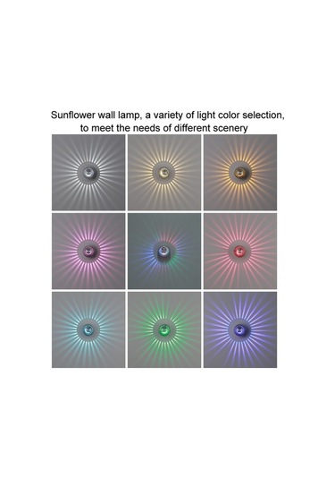Novahub Alüminyum Koridor Işığı Ayçiçeği Lamba, Görünmez Kurulum 1w Sarı Çok Renkli