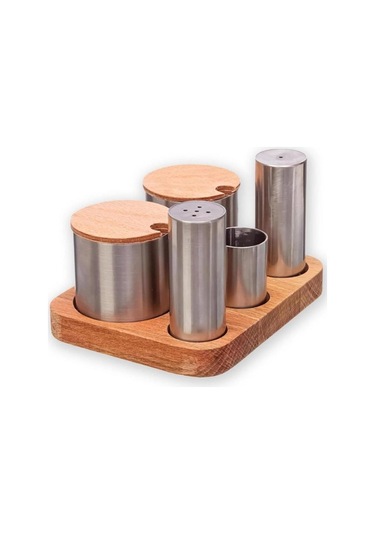 Kısmet Baharatlık Tuzluk Takımı 5 Li Kbt133 Gümüş